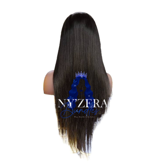 Straight transparent 13*6 lace front wig 180% density natural hair line with baby hair