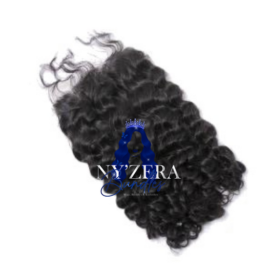 XR Deep Wave 5x5 Lace Closure Unprocessed Brazilian Human Hair