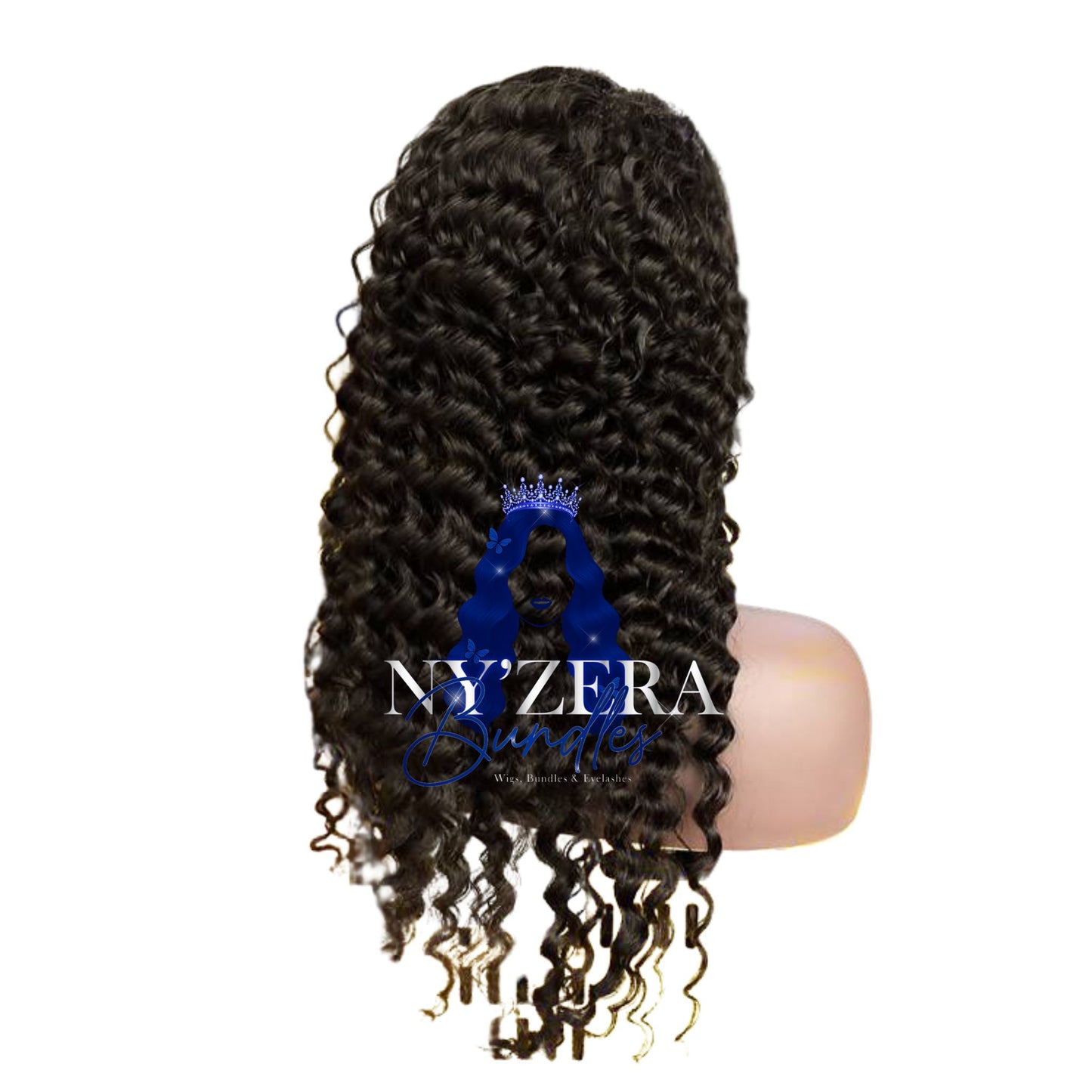 Transparent lace 13x5 180% Frontal Lace Wig natural black Color deep wave