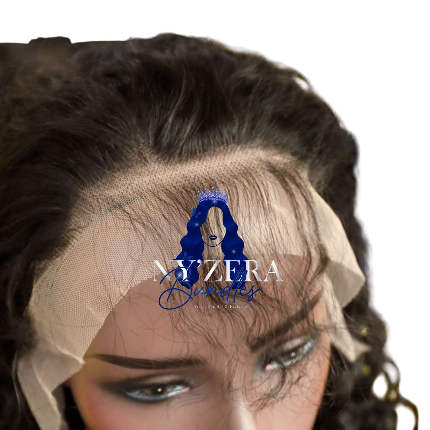 Transparent lace 13x5 180% Frontal Lace Wig natural black Color deep wave